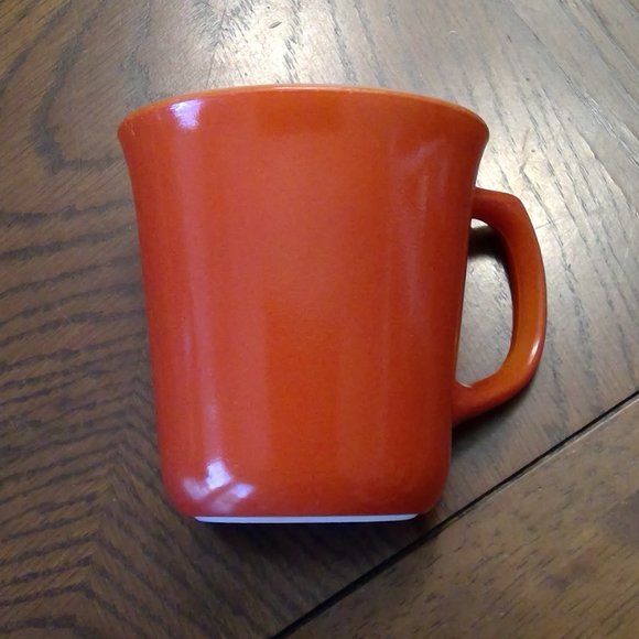 Set of 7 Vintage Corning Burnt Orange Milk Glass Tea Coffee Hot Chocolate Mugs - Picture 5 of 9
